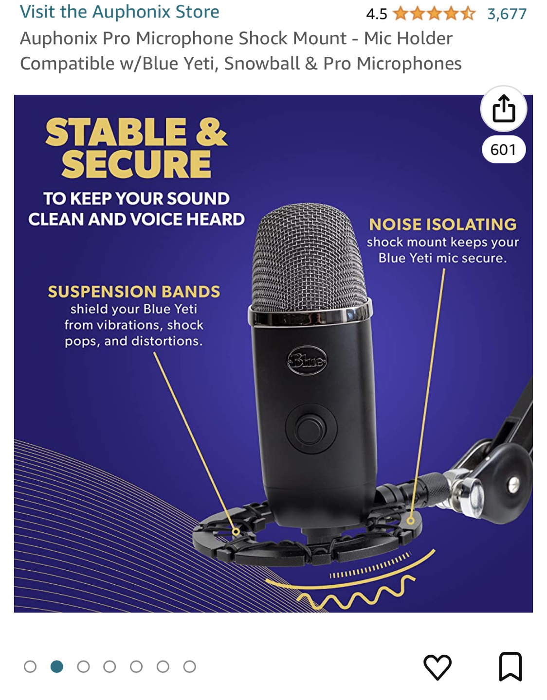 Blue Yeti Microphone Set (arm, shock mount, & pop filter)☀️ - photo 4