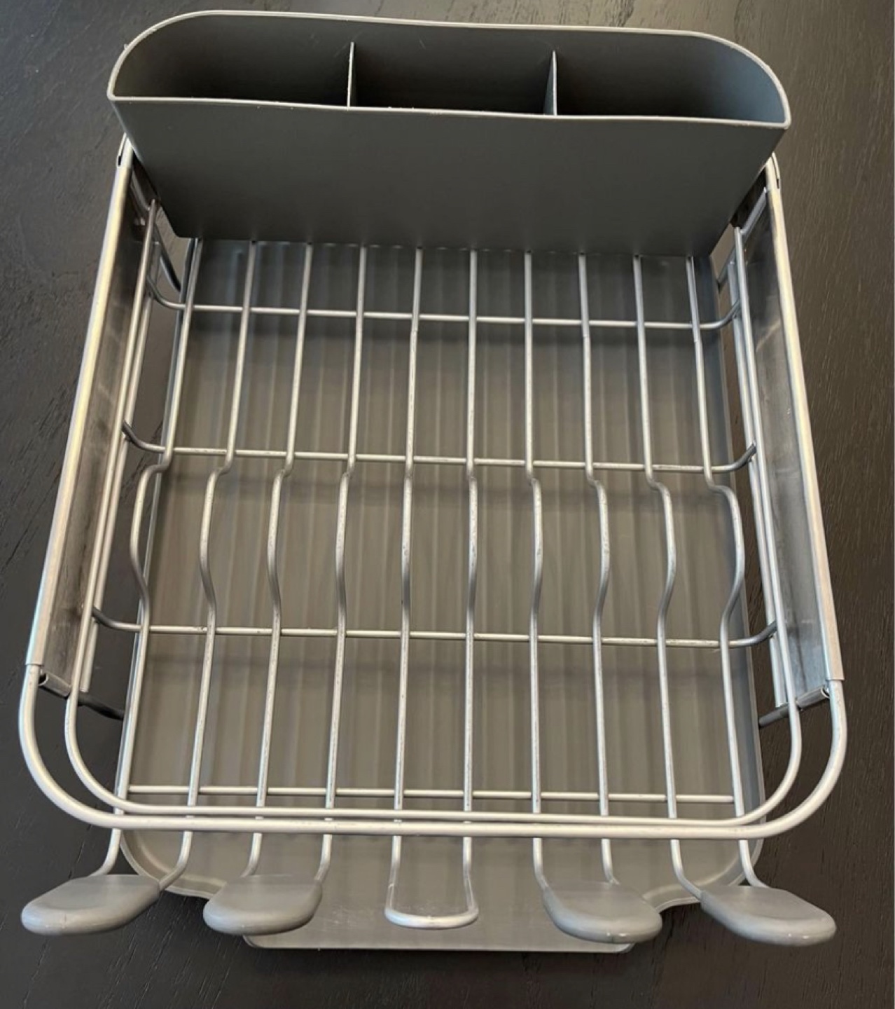 KitchenAid Compact Stainless Steel Dish Rack, Satin Gray thumbnail