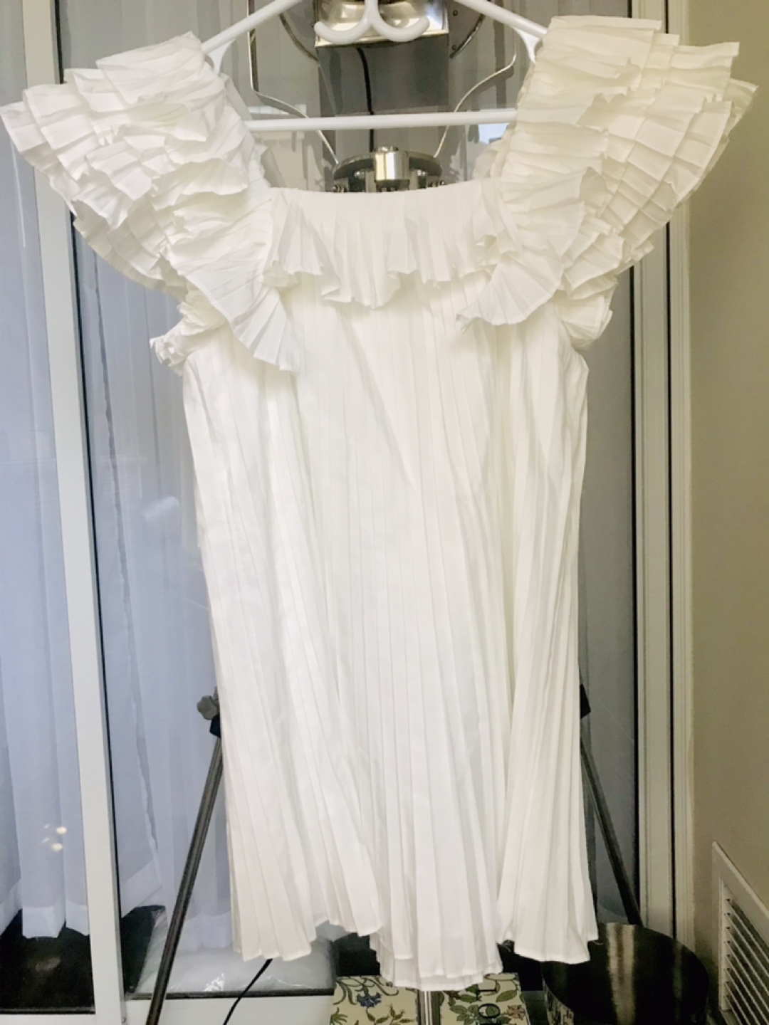 Pleated babydoll micro mini dress XS image indicator(2)