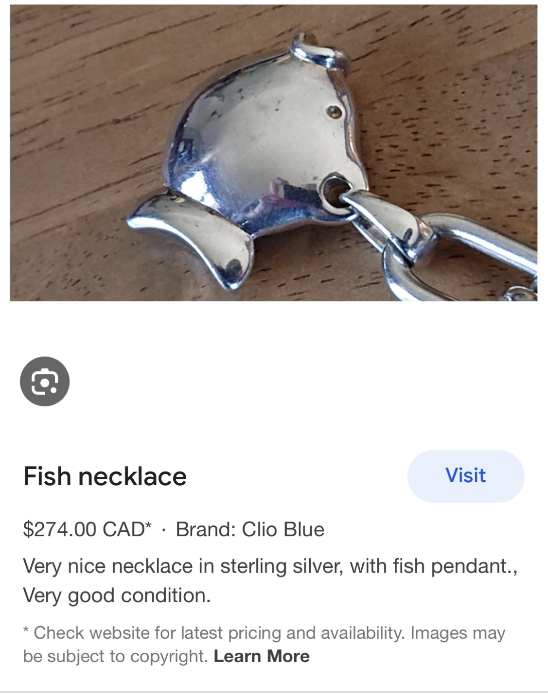 Clio Blue Paris silver ball chain with 2 silver pendants. image indicator(3)