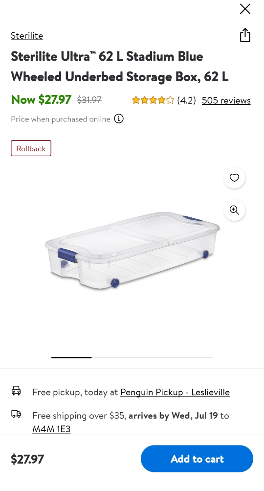 Sterlite Under Bed Storage boxes