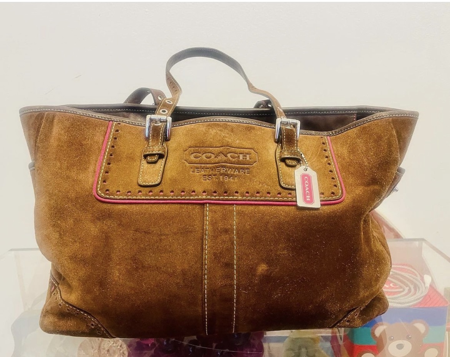 Coach Limited Edition Hampton Cho.Brown Suede & Leather Tote Bag - photo 2