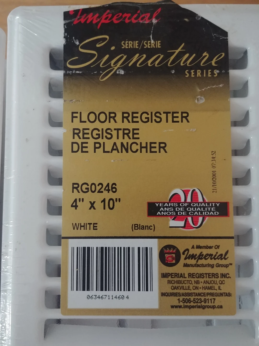 Imperial metal 4x10" floor registers thumbnail
