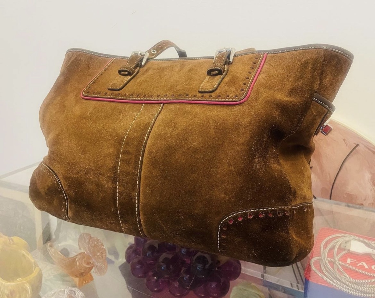 Coach Limited Edition Hampton Cho.Brown Suede & Leather Tote Bag - photo 5