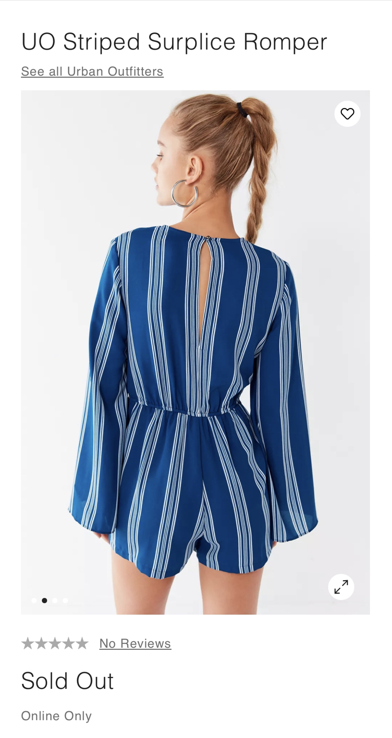 Urban Outfitters UO Striped Surplice Romper image indicator(2)