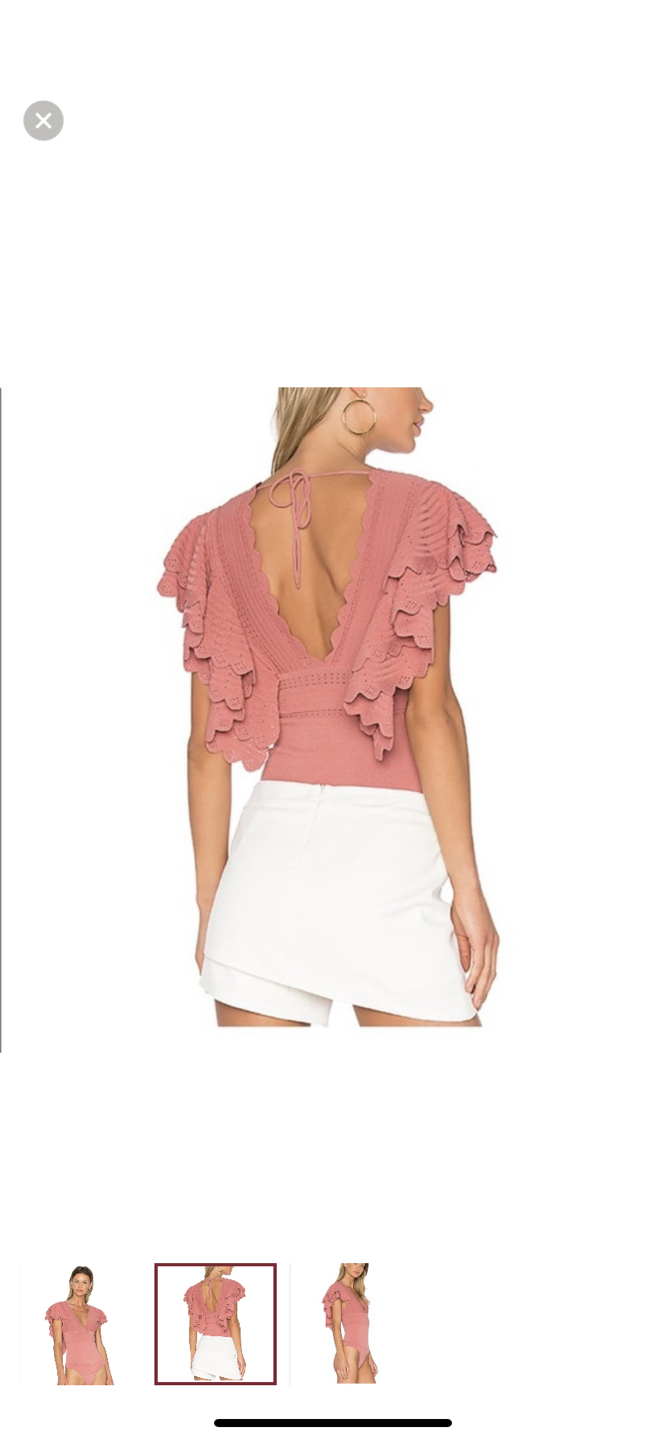 Ronny Kobo Designer Aneessa Bodysuit in Rose - Size M image indicator(2)