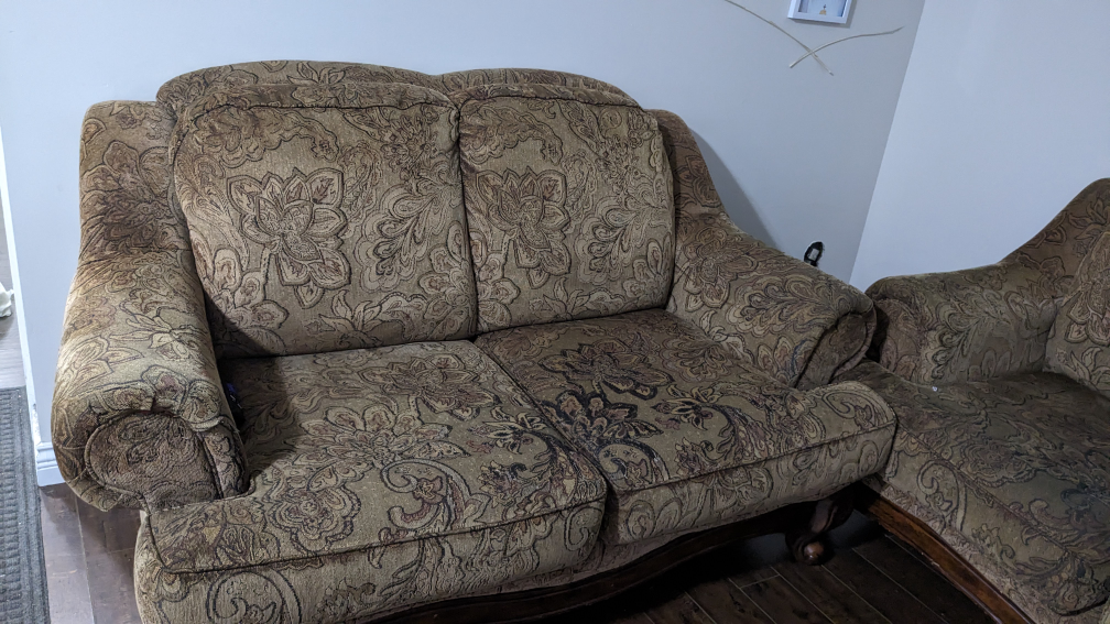 MATTRESS with BOX SPRING. 2 couches + Coffee table 