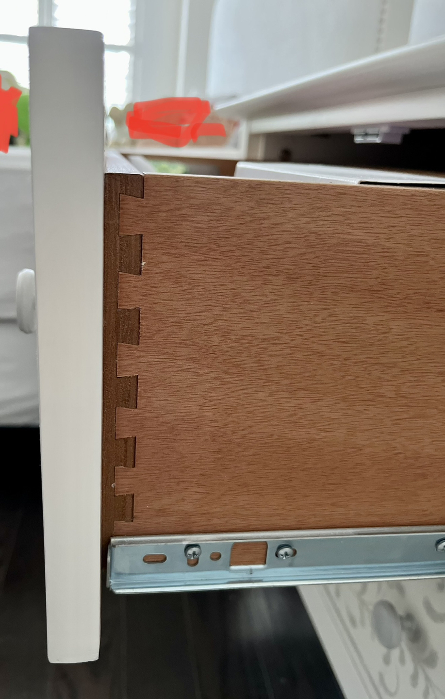 TWO Fabulous sturdy stencilled 2 drawer chest/nightstand image indicator(3)