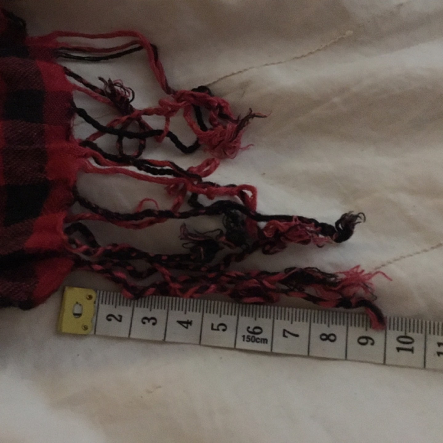 light red black plaid scarf (possible to bundle with GAP shoes) - photo 3