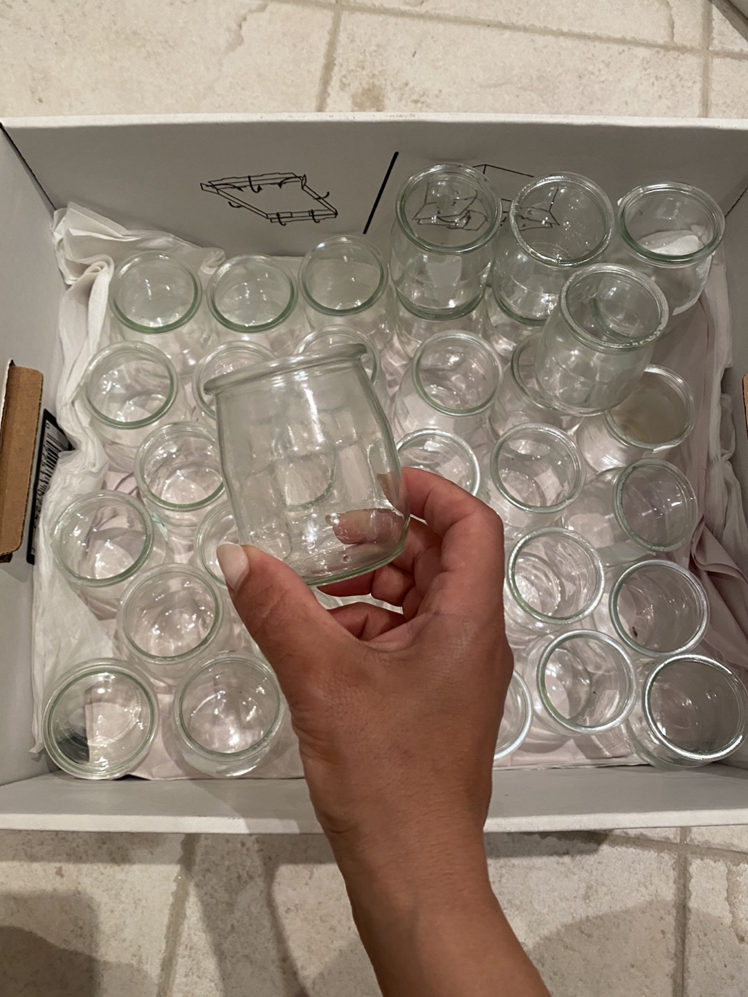 Box of mini jars (approx 90 jars)