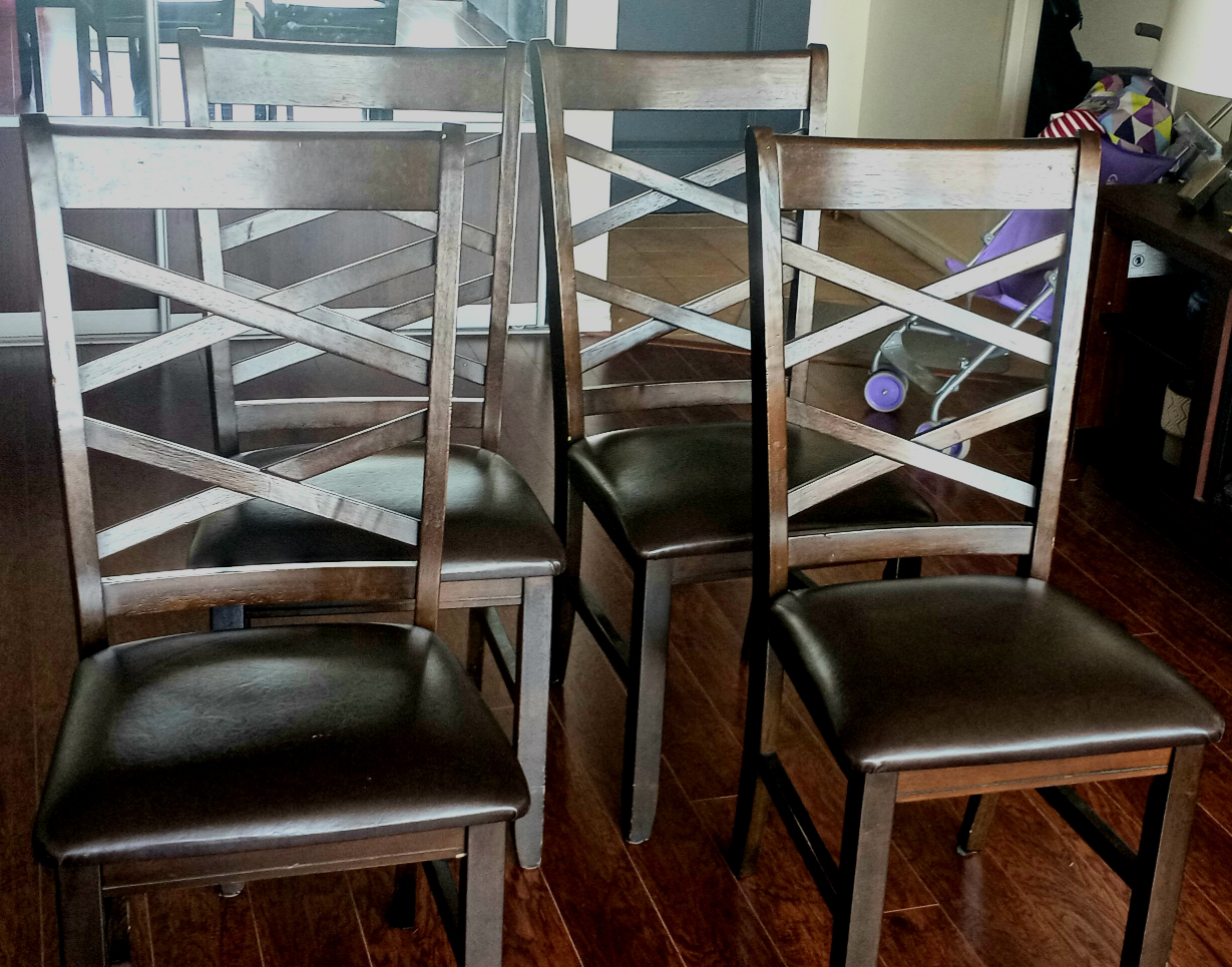 Wooden leather chairs 4 - photo 2
