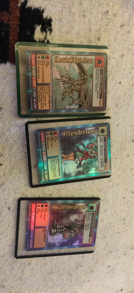 3 Rare Holographic Digimon Cards (2 First Editions) thumbnail