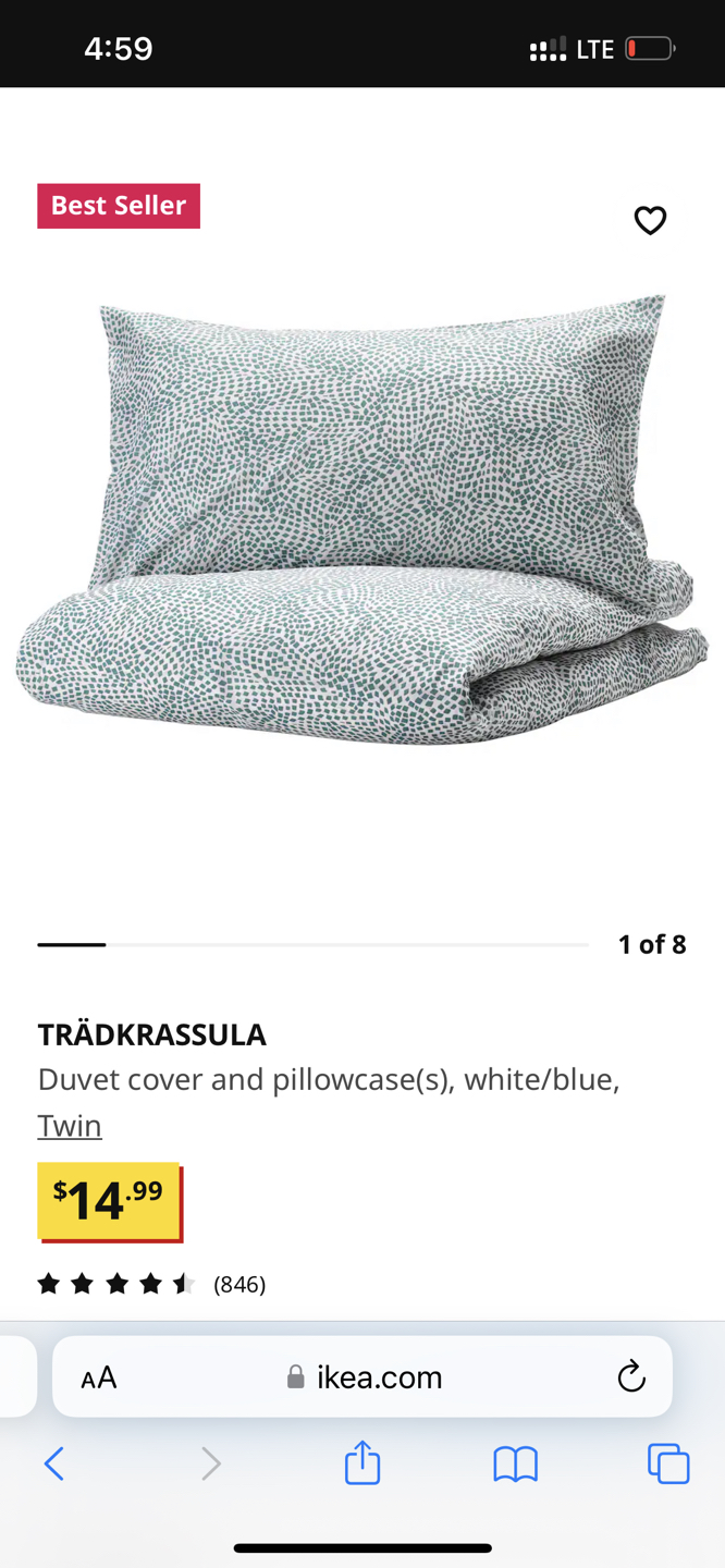 Pillow, duvet cover set