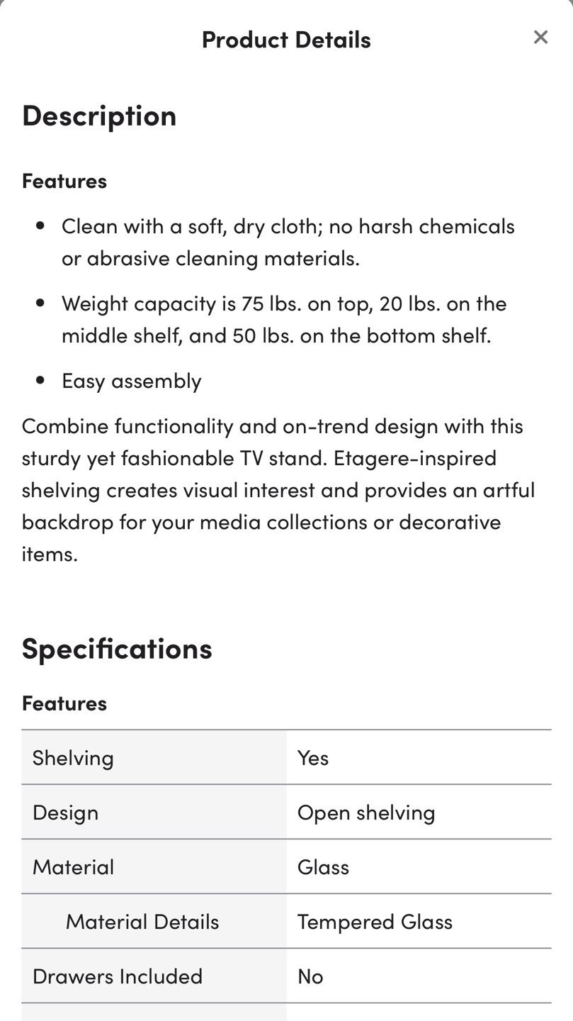 Glass TV Stand with Steel Frame - Moving Sale! image indicator(4)