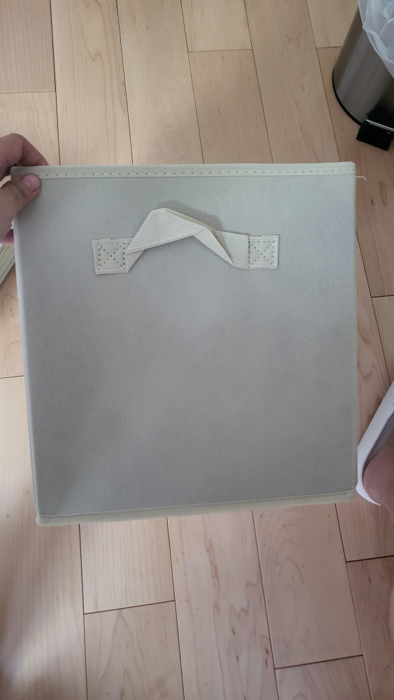 6 beige fabric cube organizers - photo 2