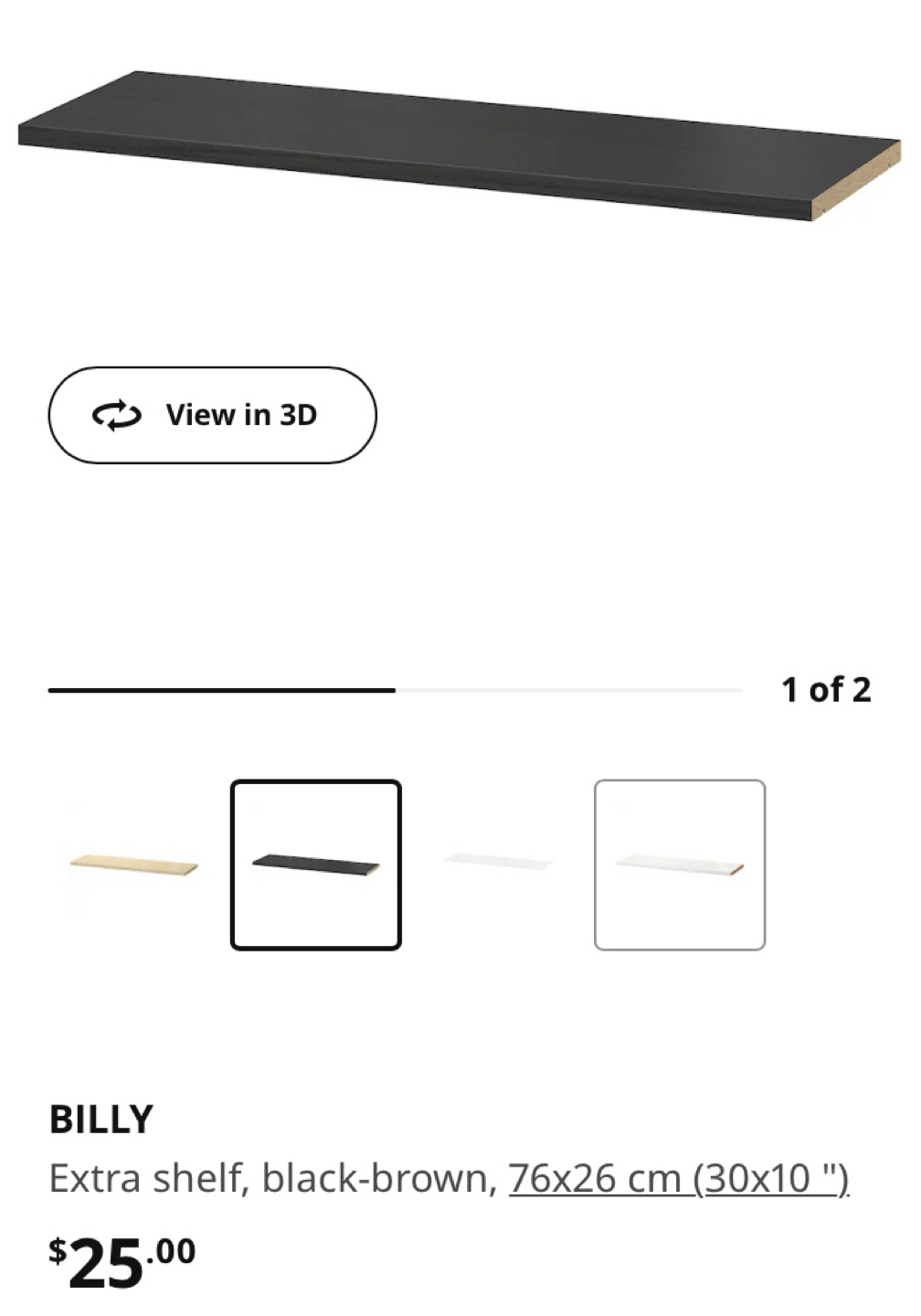 IKEA Billy Brown Black Extra Shelves thumbnail
