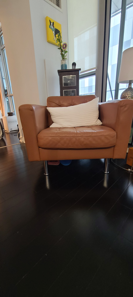 ikea morabo leather chair thumbnail