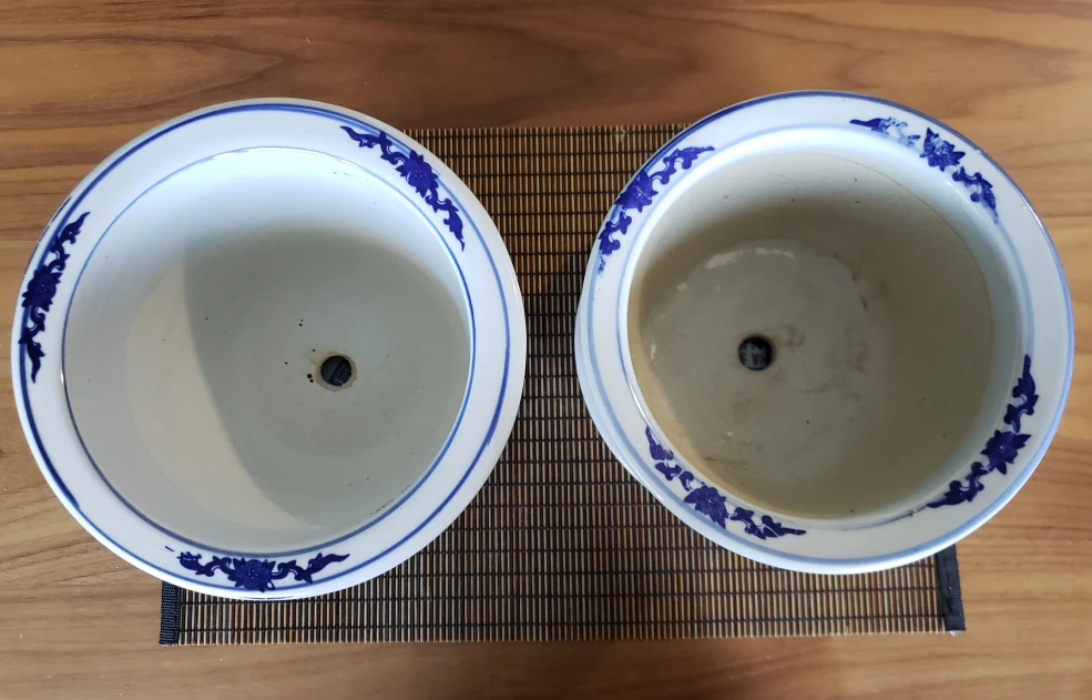 2 beautiful Chinese planters with plates - photo 2