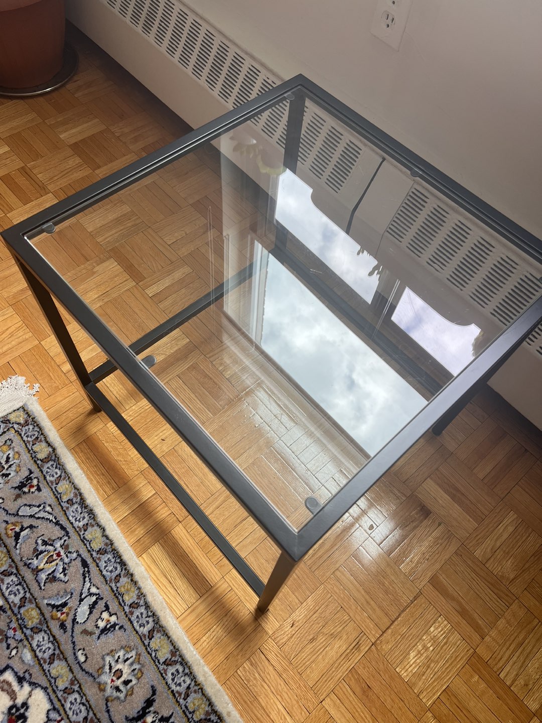Glass coffee table