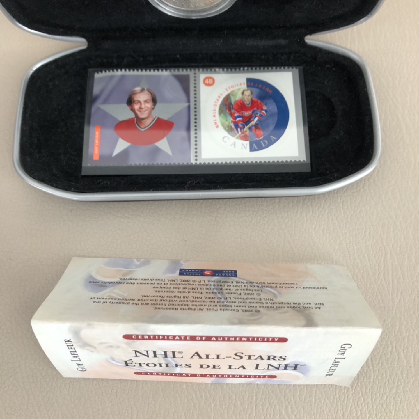 NHL all stars guy Lafleur stamp and coin