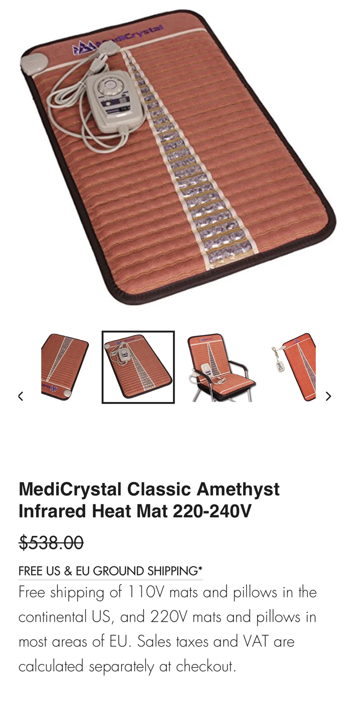 MediCrystal Infrared Heat Amethyst Mini Mat - 32"L x 20"W image indicator(2)