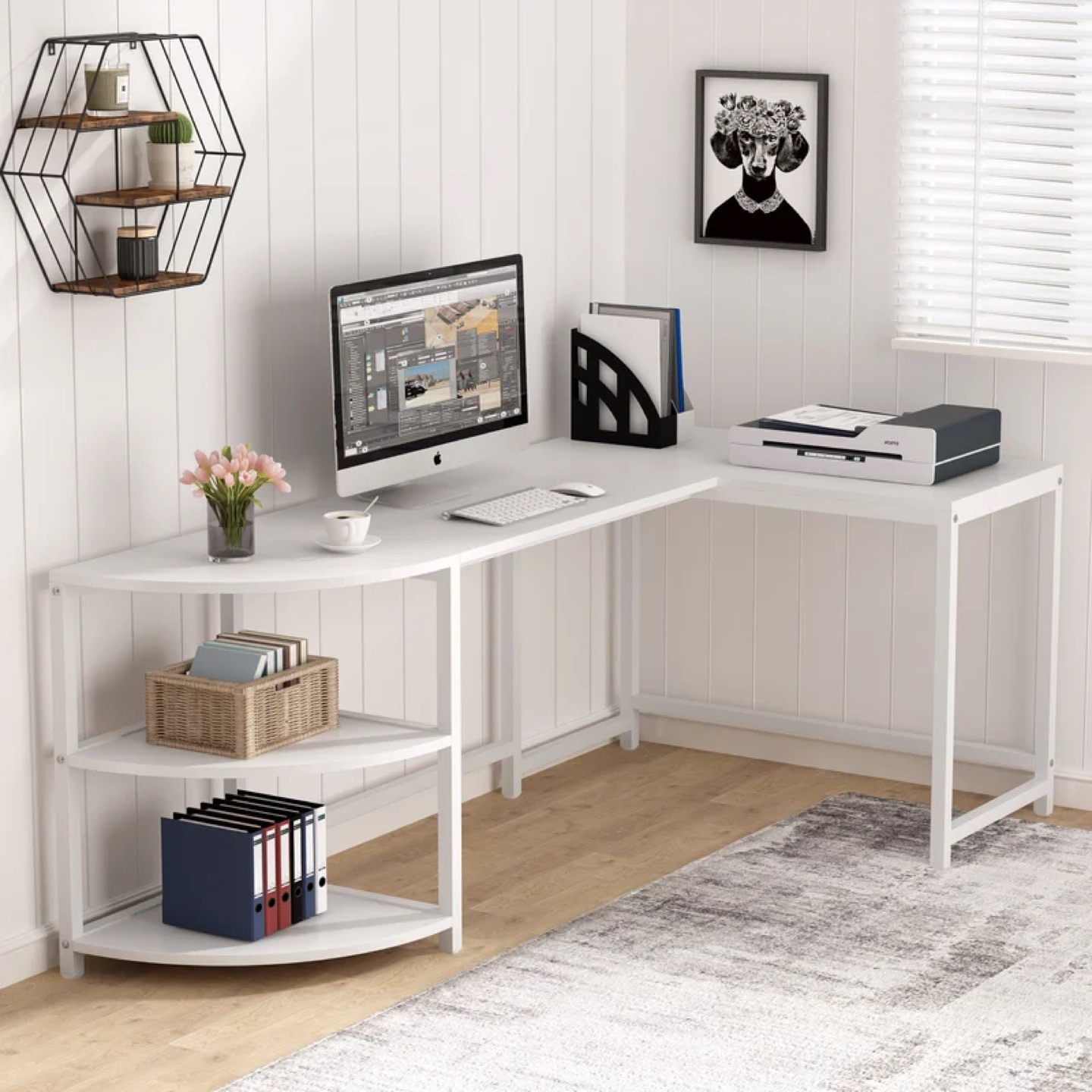 L-Shape Desk - White