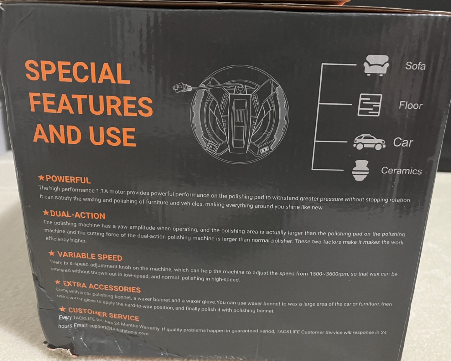 ** Brand New in Box ** TACKLIFE Orbit Waxer/Polisher 10" image indicator(5)