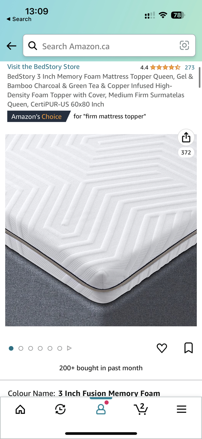 Memory Foam Mattress Topper Queen size - photo 2