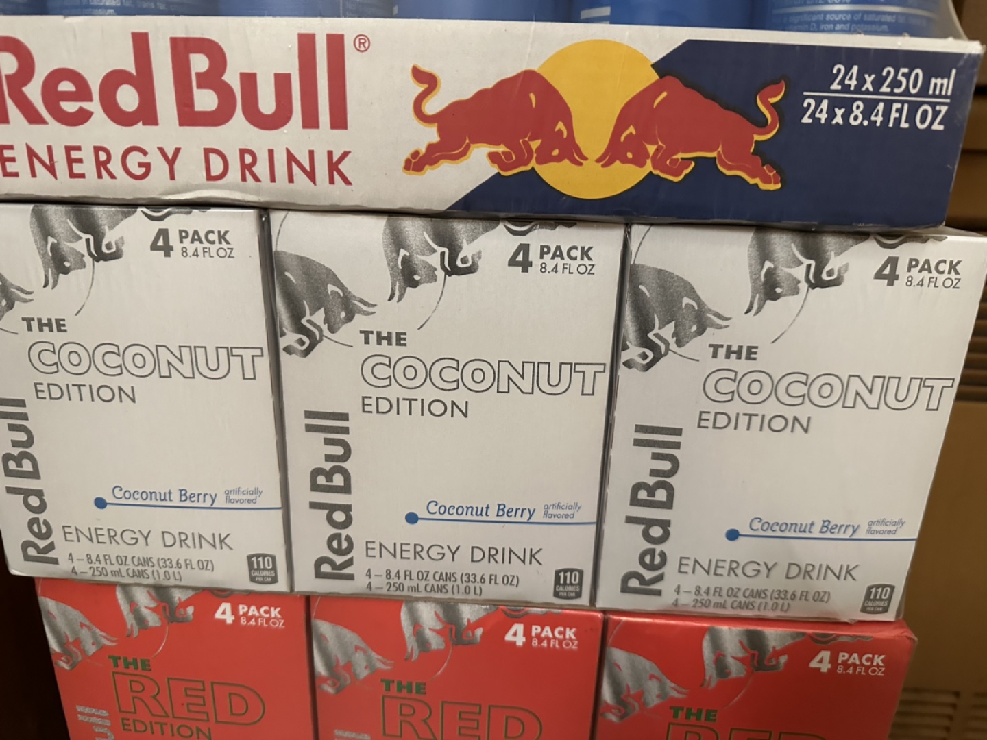 RED BULL DRINKS - 7 cases (24 cans in ea case). - photo 4
