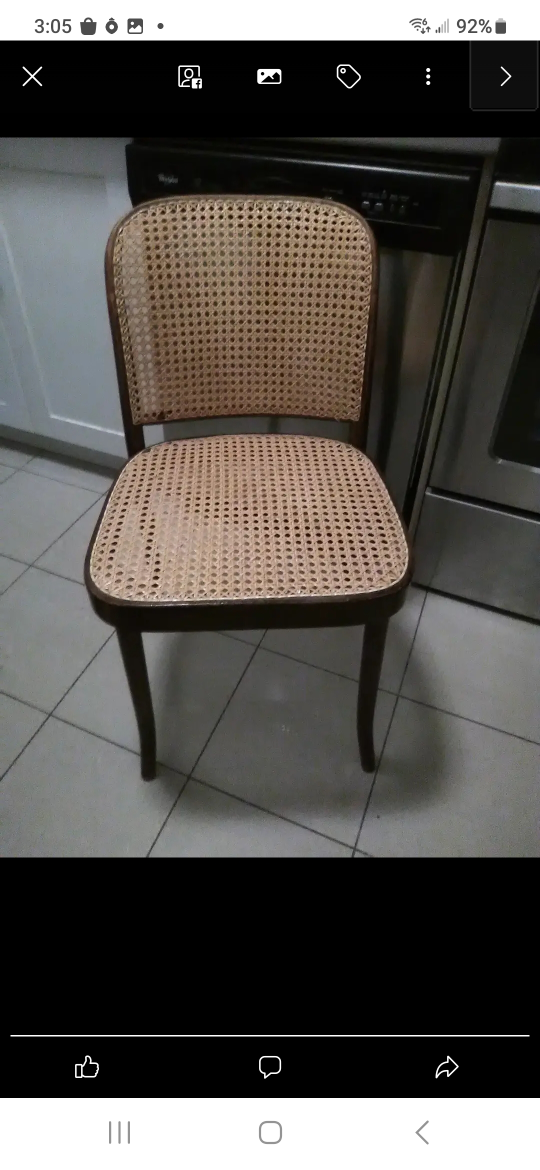 TWO VINTAGE CANE CHAIRS thumbnail