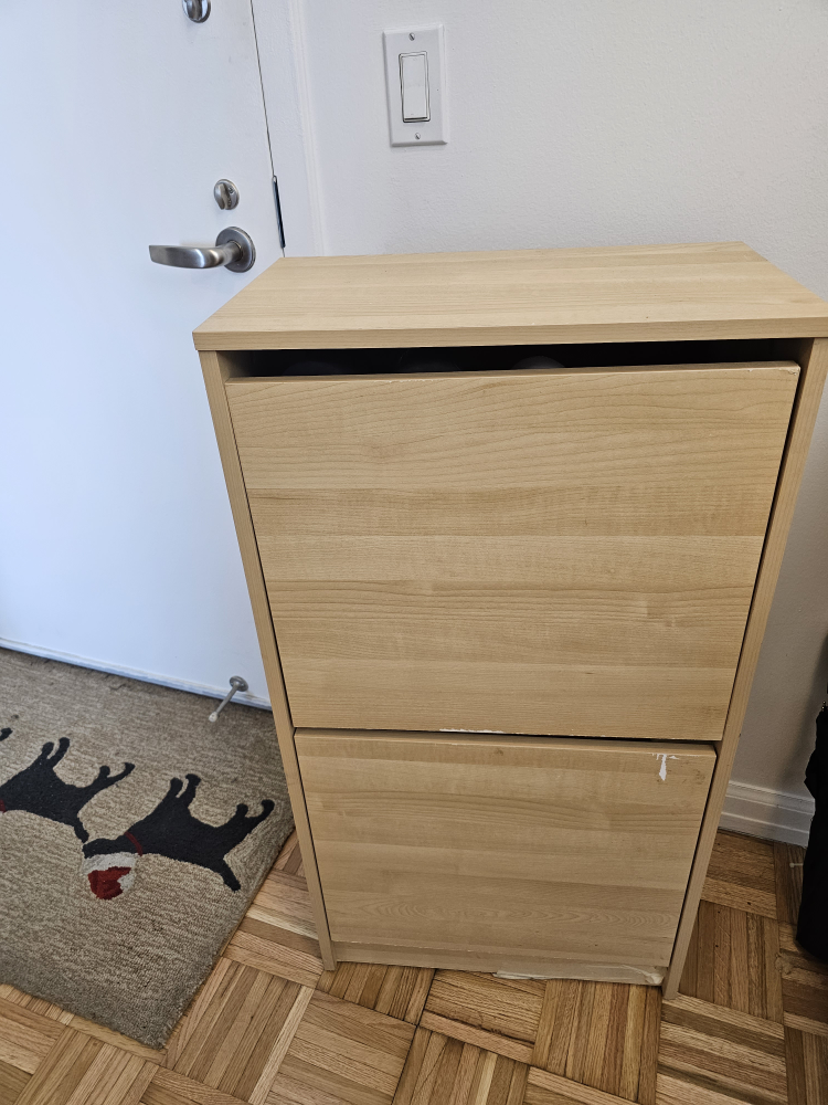 8 Pair Shoe Storage Cabinet With 2 Flip Doors