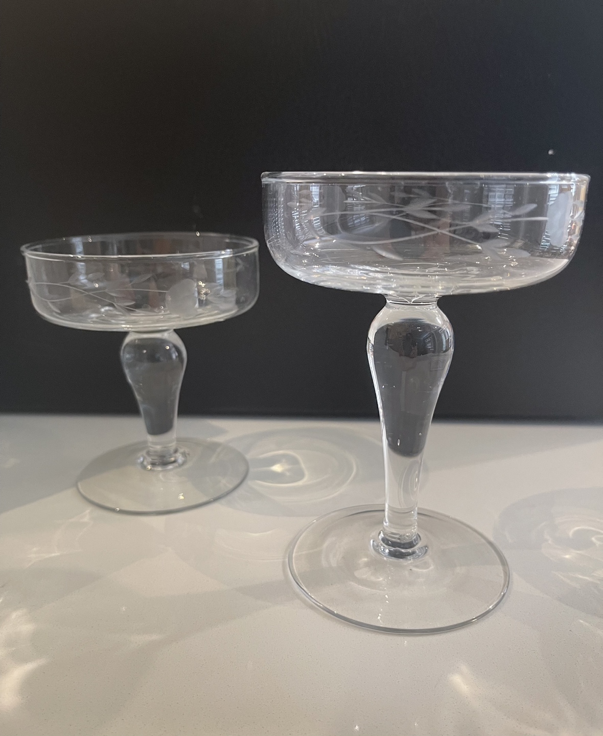 Princess House Handblown Crystal 2 Pc. Pillar Candleholders. image indicator(2)