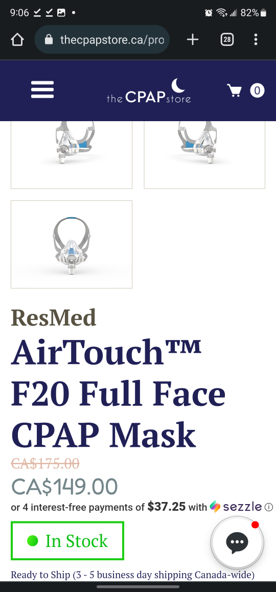 ResMed
AirTouch™ F20 Full Face CPAP Mask thumbnail