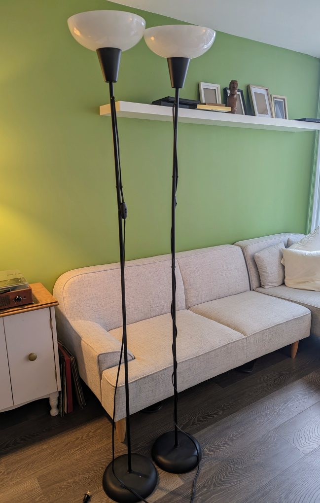 2 Ikea floor lamps with bulbs  - photo 2