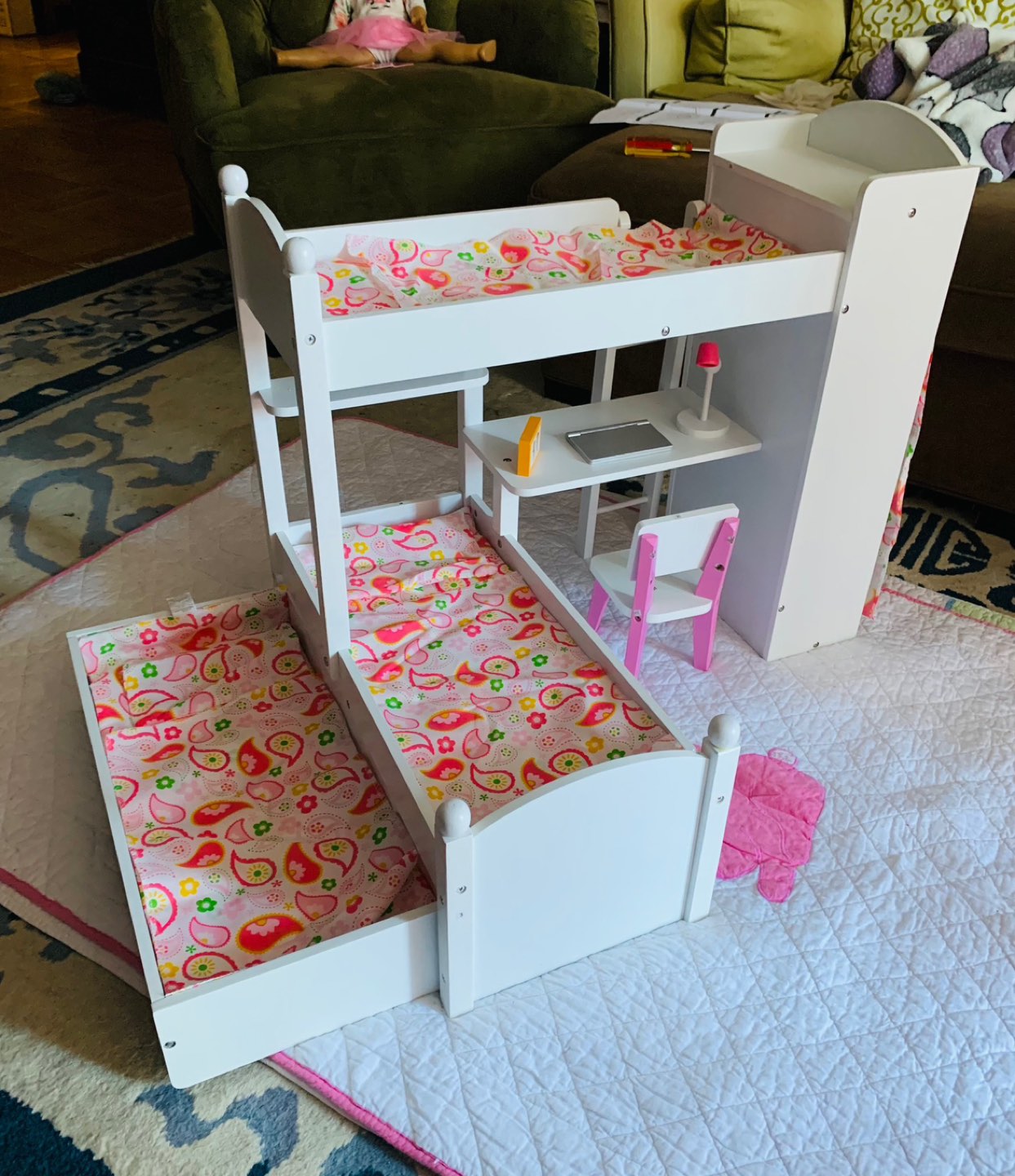 BUNK BEDS WITH TRUNDLE FOR AMERICAN GIRL DOLLS