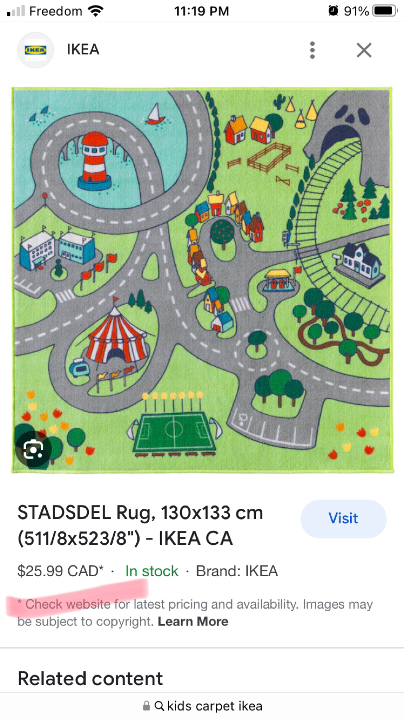 STADSDEL Rug IKEA, 130x133 cm (51 1/8x52 3/8 ") Kids carpet - photo 5