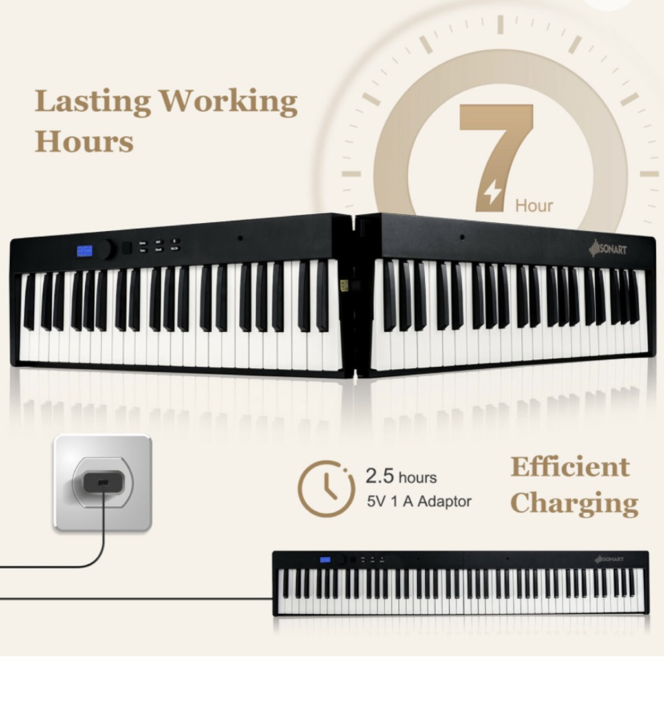 88-Key Folding Electric Piano Keyboard image indicator(6)