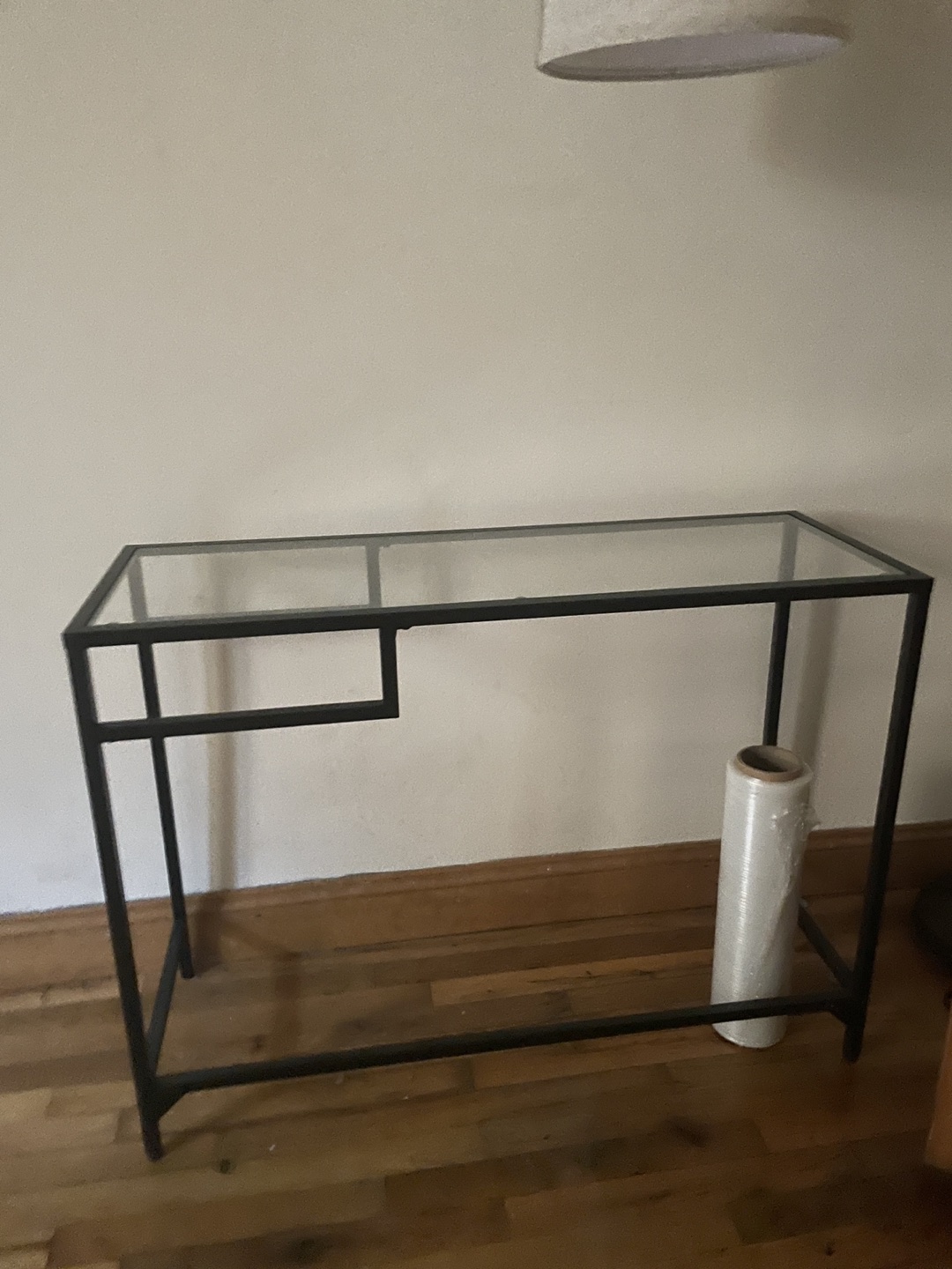 Narrow glass desk/ console table - photo 2