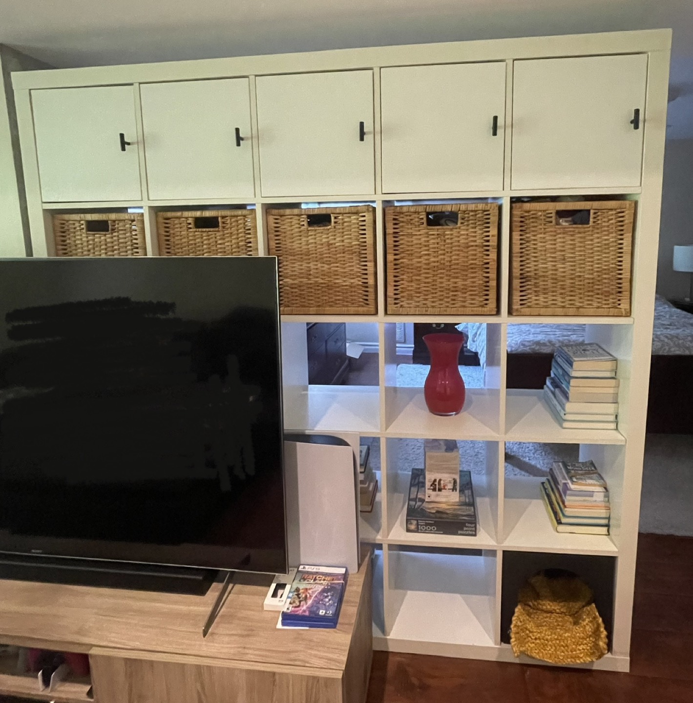 5x5 kallax shelf unit with 5 doors thumbnail