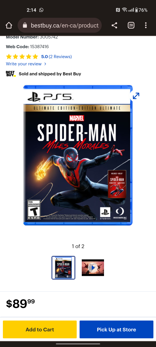 BRAND NEW SEALED Spiderman Miles Morales ULTIMATE EDITION - photo 3