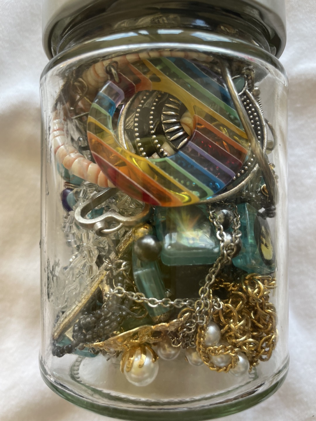 Vintage Jewelry lot small jar