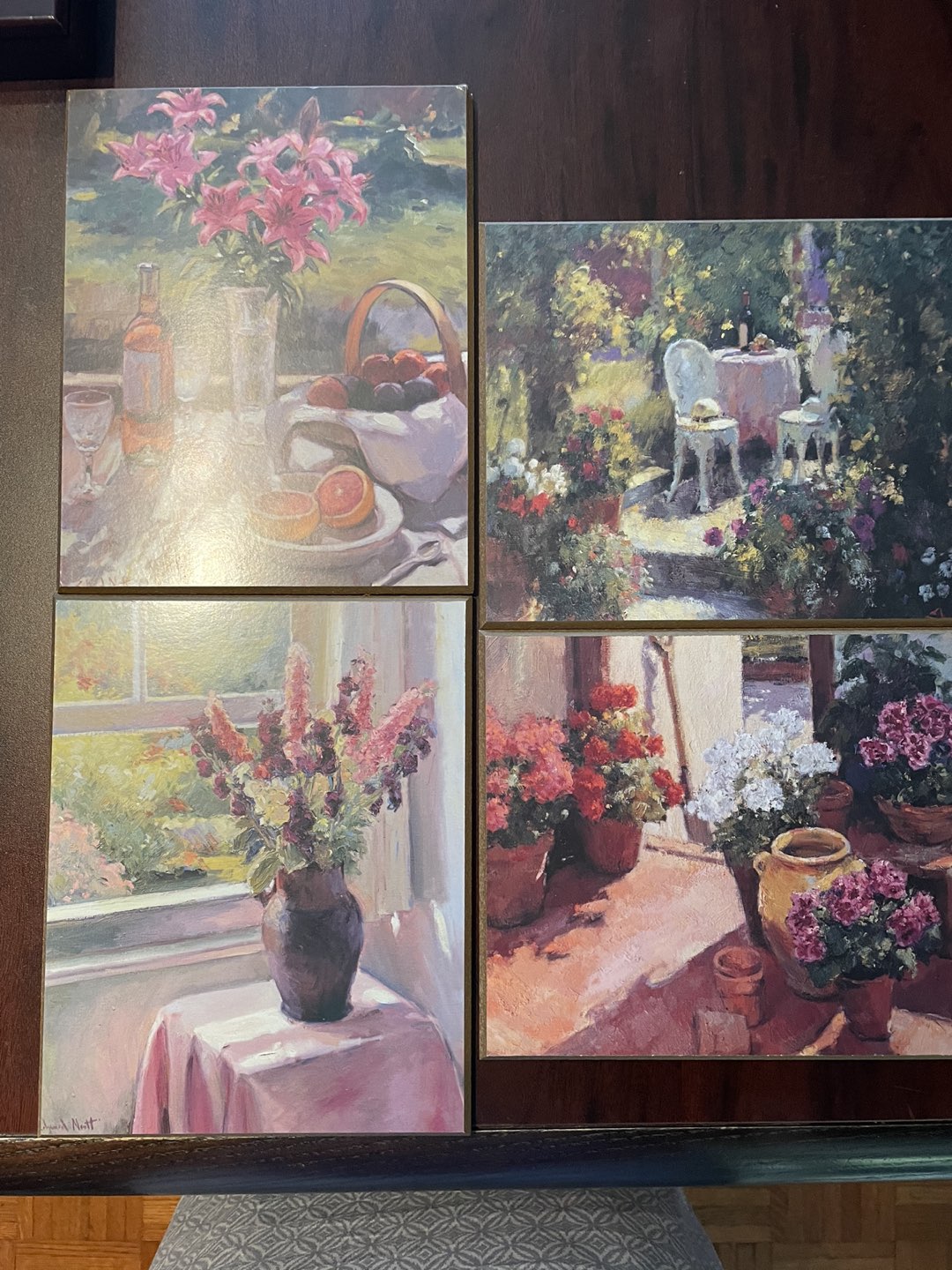 4 NEW lovely plaque mounted pictures thumbnail