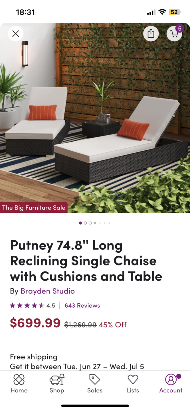 Recline Chaise set with table