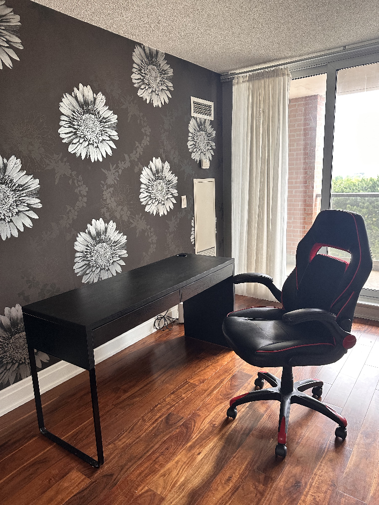 IKEA MICKE Desk, brown + Gaming/work chair