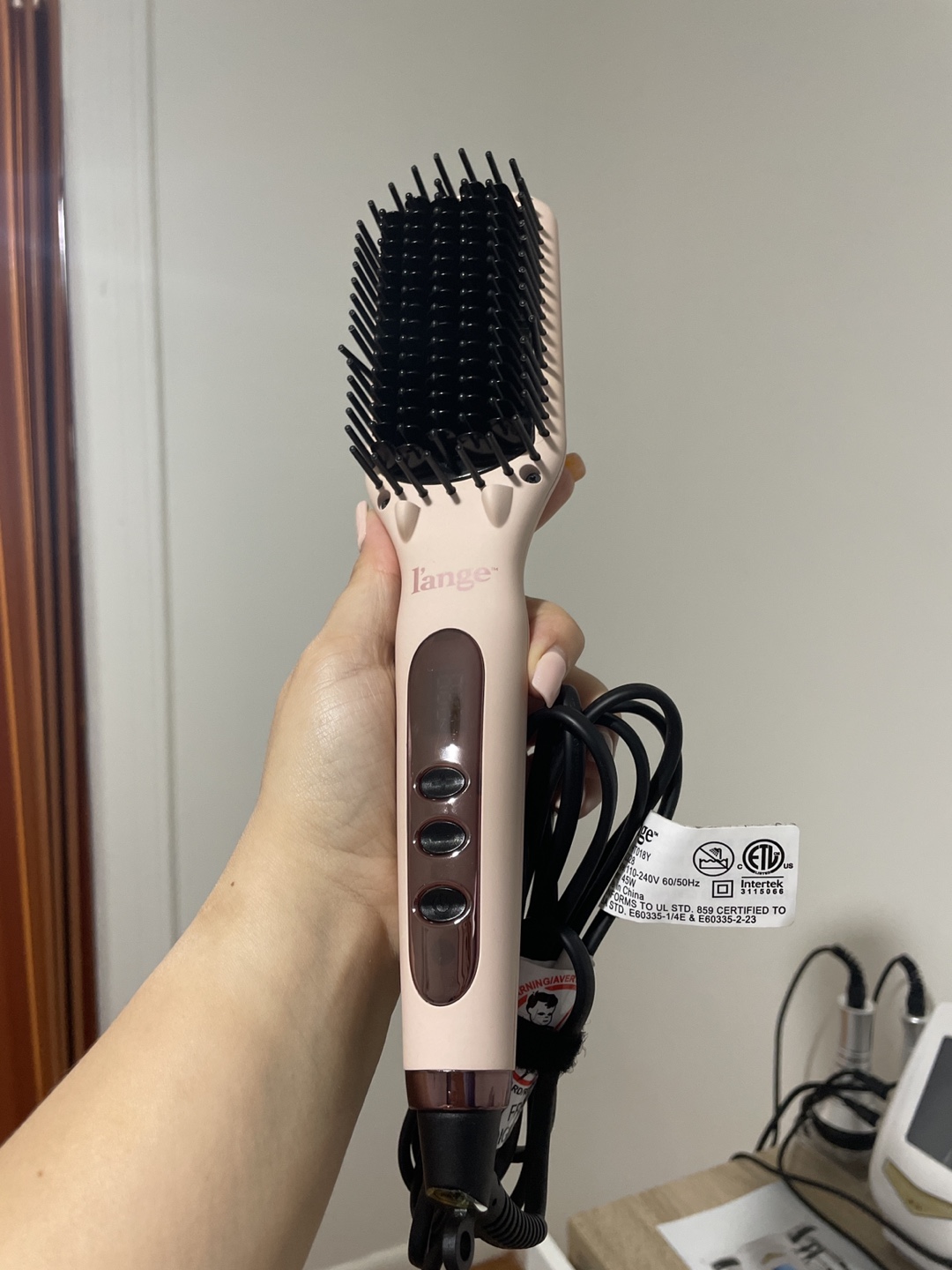 Lange ceramic hair straightening brush