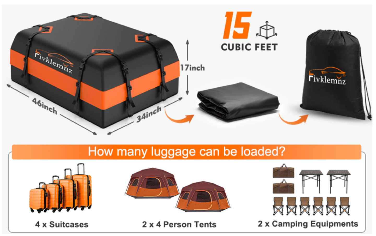 Car roof bag cargo carrier - photo 3