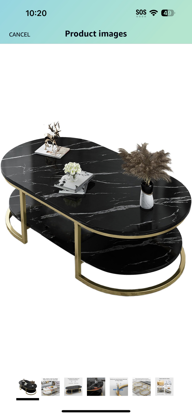 MODERN DESIGN: Elegant faux marble coffee table image indicator(7)