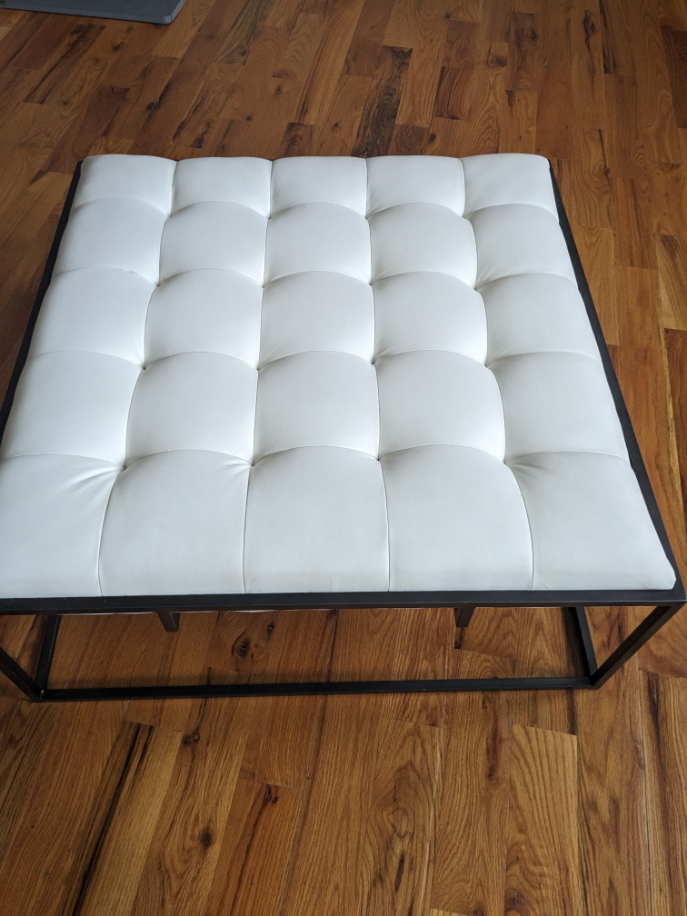☀️ White Square Ottoman - photo 2