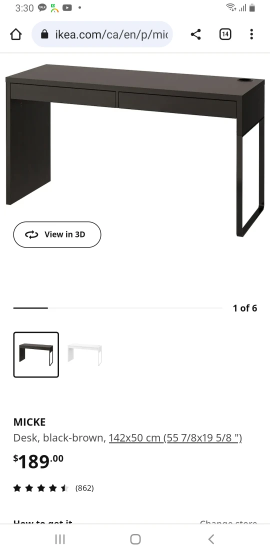 ubc) ikea MICKE desk + chair set $80 - photo 2