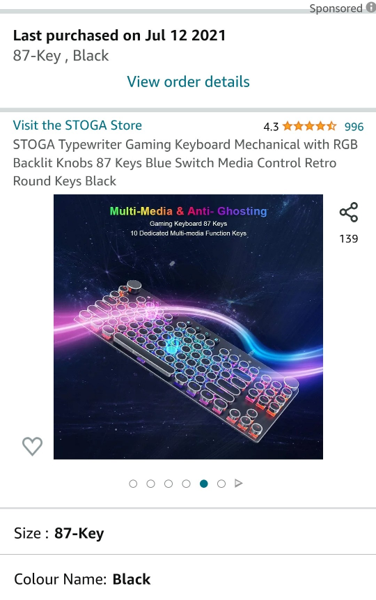 Retro Style Gaming Keyboard - Many Backlit Settings image indicator(9)